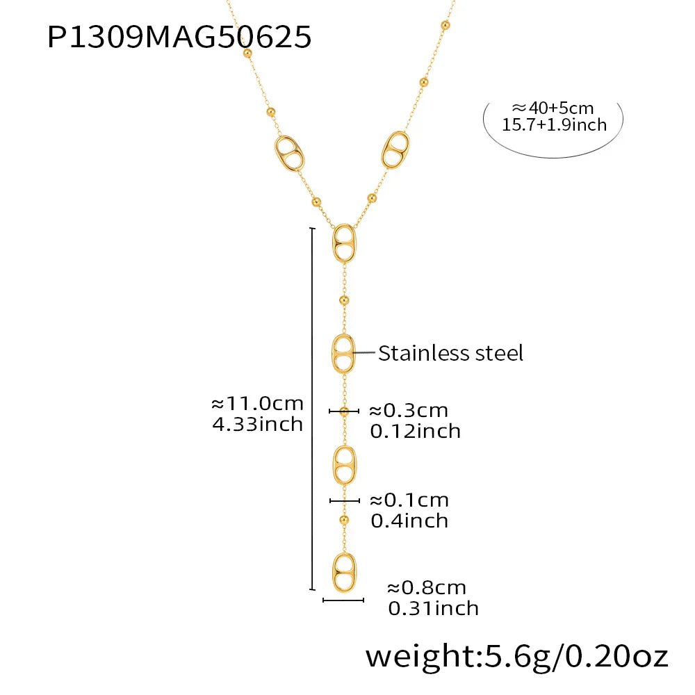 Collier Y Plaqué Or 18K