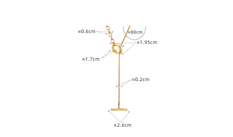 Collier à chaîne ajustable en acier inoxydable avec un plaquage or 18K