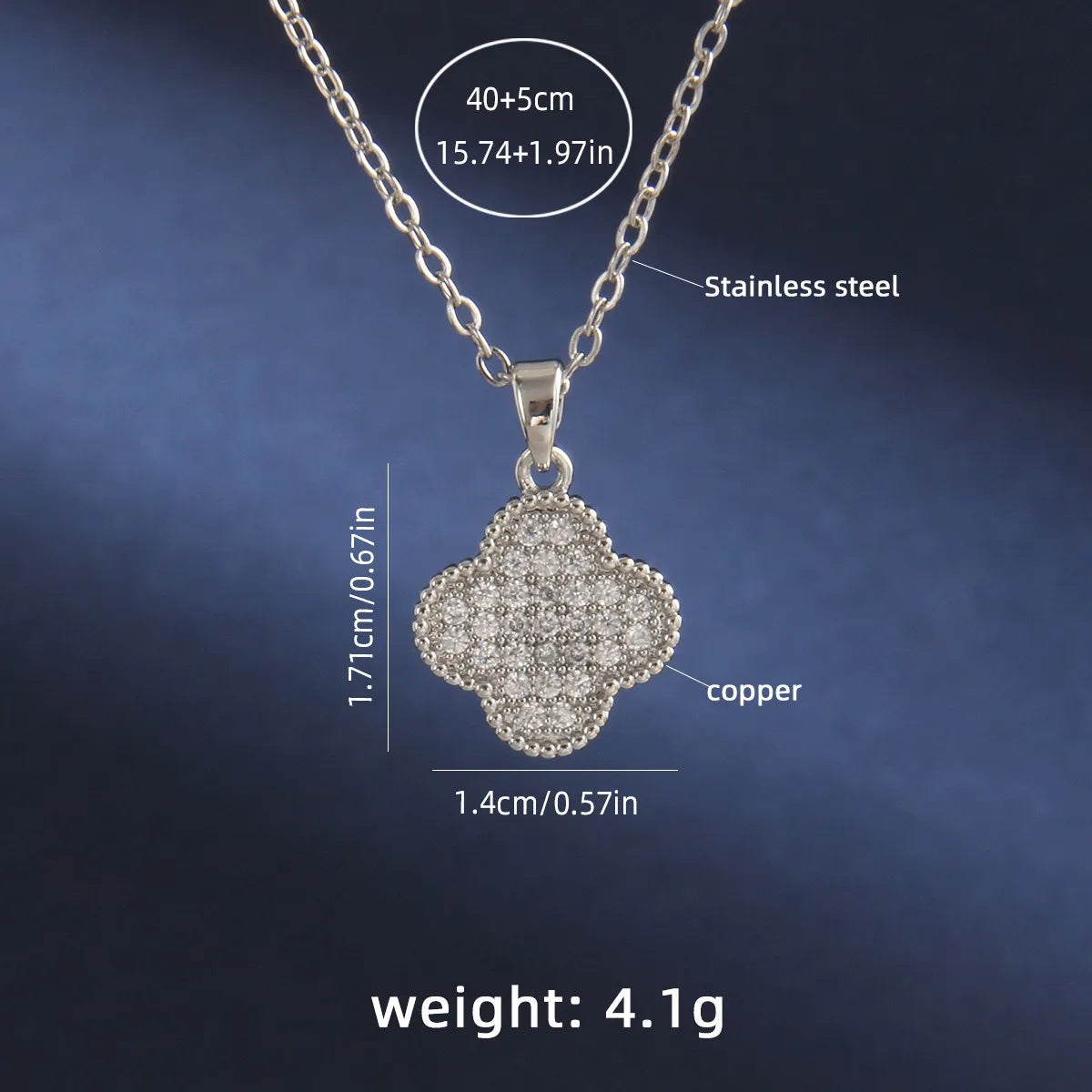 Collier Trèfle Raffiné Acier Inoxydable Plaqué Or 18K