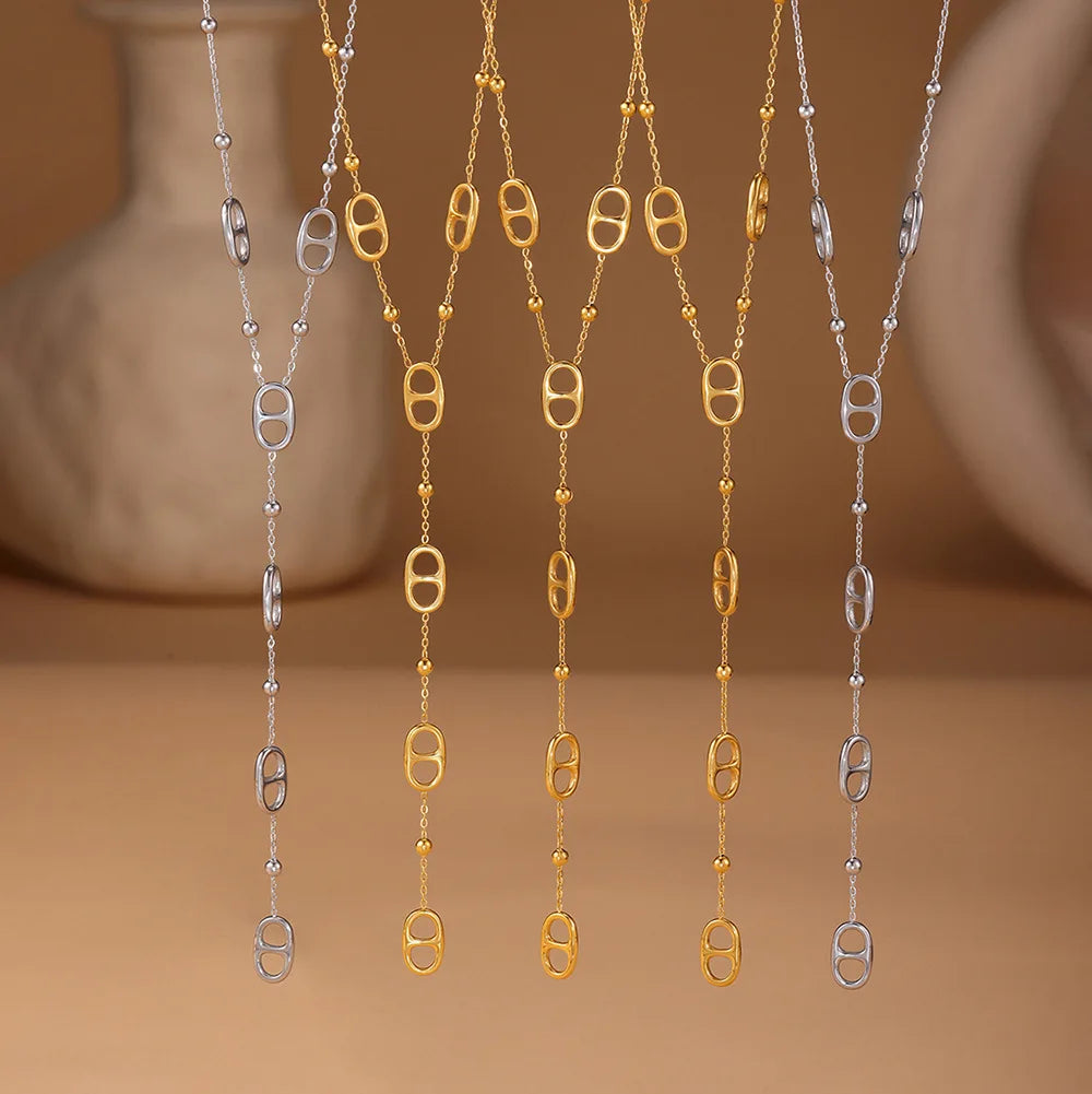 Collier Y Plaqué Or 18K