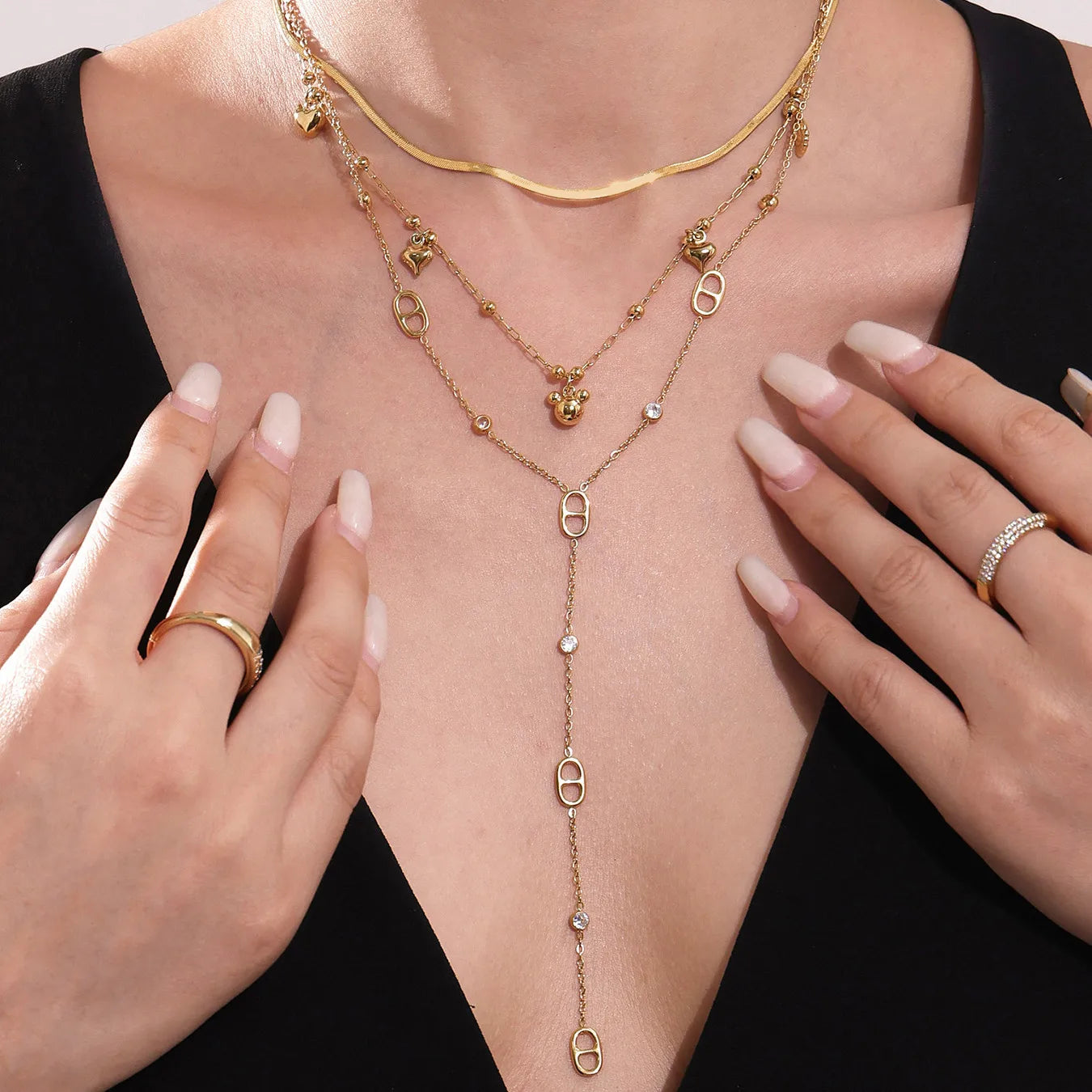 Collier Y Plaqué Or 18K