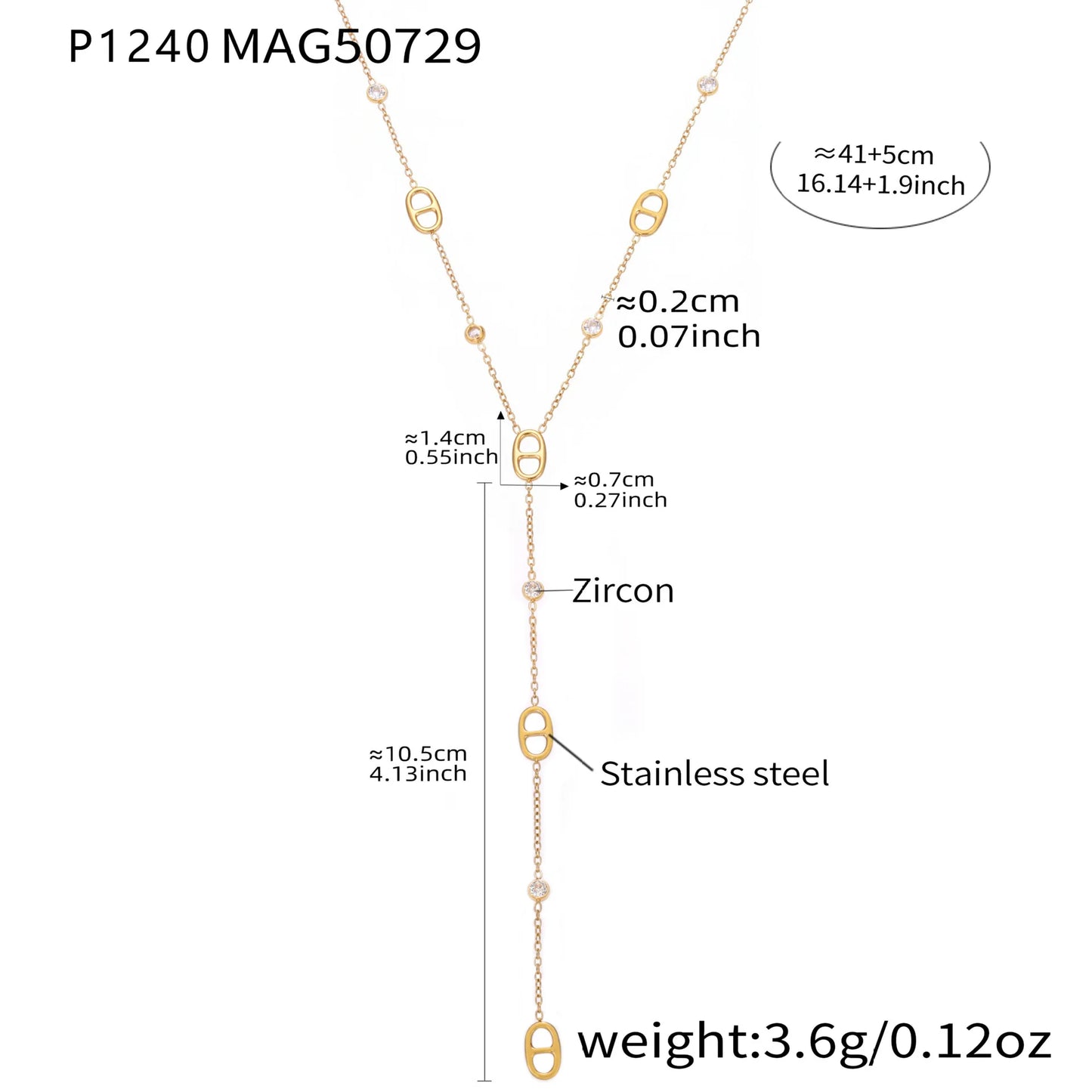 Collier Y Plaqué Or 18K